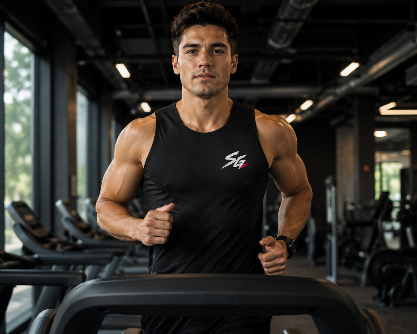 Herren Gym Tanktop "FLOTTER OTTER" – Performance Stringer mit Otter-Motiv