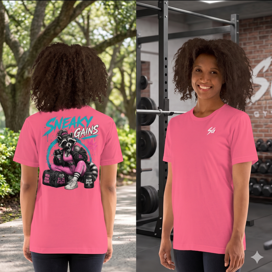 Sneaky Gains „Raccoon“ T-Shirt – Premium Fitness & Streetwear